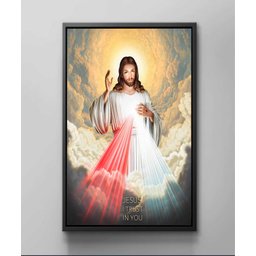 Quadro Decorativo Canvas Moldura Grande Filete Religioso Jesus Cristo Gg - 3