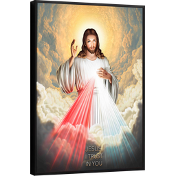 Quadro Decorativo Canvas Moldura Grande Filete Religioso Jesus Cristo Gg - 1