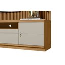 Ver imagem 6 de Rack com Painel Ripado para TV até 75 Polegadas com LED MDF 224CMX198CM 1 Porta 2 Gavetas Ouro Preto Marrom