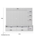 Ver imagem 3 de Rack com Painel Ripado para TV até 75 Polegadas com LED MDF 224CMX198CM 1 Porta 2 Gavetas Ouro Preto Marrom