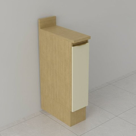 Balcão com Tampo e Rodapé Porta Temperos 2 Andares 20cm TM4226 Nature/Arenas