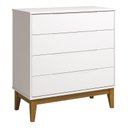 Ver imagem 1 de Cômoda Gaveteiro Classic Elfe Branco Acetinado Amadeirado - Reller