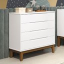 Ver imagem 2 de Cômoda Gaveteiro Classic Elfe Branco Acetinado Amadeirado - Reller