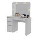Ver imagem 1 de Penteadeira Camarim com Espelho e LED 4 Gavetas 105,7cm Multimóveis CR35550 Branco