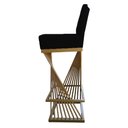 Ver imagem 3 de Kit 04 Banquetas Luma Base de Ferro Sued Preto - D'classe Decor