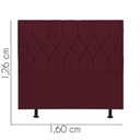 Ver imagem 3 de Cabeceira Estofada Cama Box Queen 160cm Istambul Suede Bordo- Mabe Magazine