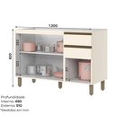 Ver imagem 4 de Balcão Pia 2 Gavetas 3 Portas 120cm Connect