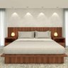 Cama King sob Medida Nn 201cmx208cm 100% Mdf Casa Lar Cor:nogueira Cadiz - 1