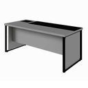 Ver imagem 4 de Mesa de Escritório Diretor com Caixa de Tomadas e Porta Objetos 180cm Corporate Cinza Sagrado e Preto