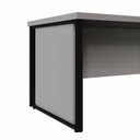 Ver mais imagens de Mesa de Escritório Diretor com Caixa de Tomadas e Porta Objetos 180cm Corporate Cinza Sagrado e Preto