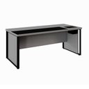 Ver imagem 1 de Mesa de Escritório Diretor com Caixa de Tomadas e Porta Objetos 180cm Corporate Cinza Sagrado e Preto