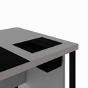 Ver imagem 6 de Mesa de Escritório Diretor com Caixa de Tomadas e Porta Objetos 180cm Corporate Cinza Sagrado e Preto