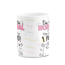 Caneca Flork Mães - Eu Era Normal, Mas Aí Tive 1 Filho - Branca - 3