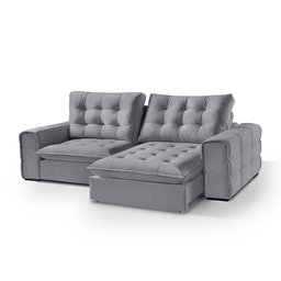 Sofá Retrátil e Reclinável Galliano 2,90m - Fortbello Estofados:cinza - 4