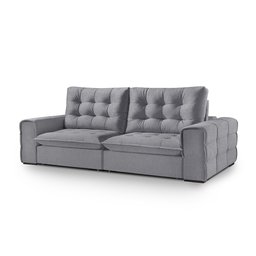 Sofá Retrátil e Reclinável Galliano 2,90m - Fortbello Estofados:cinza - 2