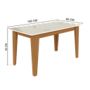 Ver imagem 5 de Conjunto Sala de Jantar Mesa Tampo de Vidro Fidelitá Génova com 6 Cadeiras Freijó/Off-White