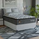 Ver imagem 1 de Cama Box Viúva + Colchão Comfort Class Pillow Top 128x188 Cinza/suede Branco