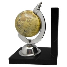 Conjunto Peso de Livros Globo Bege em Madeira e Alumínio - 14x1 - 2