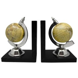 Conjunto Peso de Livros Globo Bege em Madeira e Alumínio - 14x1 - 1