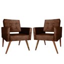 Ver imagem 3 de Kit 2 Cadeira Poltrona Consultório Escritório Recepção Reforçadas Vanessa Terra Cota