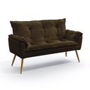 Ver imagem 1 de Poltrona Namoradeira Beta / N-027 Veludo Marrom Chocolate