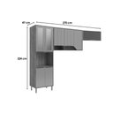 Ver imagem 3 de Cozinha Completa 3 Peças Celeste C370 4 Portas MDF Cinamomo e Platina MGM
