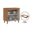 Ver imagem 4 de Módulos de Cozinha Henn Requinte Balcão P/ Cooktop C/ Tampo Requinte C/ 2 Portas 80cm Nature/areia