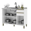Ver imagem 2 de Balcão de Cozinha para Pia 120 Cm 3 Portas 2 Gavetas Branco 6123.3 - Indékes