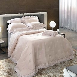 Colcha Queen com Almofada 300 Fios Vitalle - Marken Fassi Rosé - 3