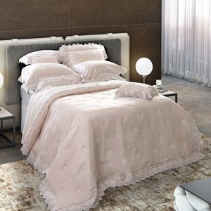 Colcha Queen com Almofada 300 Fios Vitalle - Marken Fassi Rosé