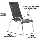 Ver imagem 2 de Kit 6 Cadeiras Emily em Alumínio e Fibra Sintética Trama Original Preto