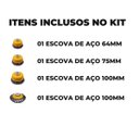 Ver imagem 2 de Escova de Aço Cônica Circular Trançada Torcida 100mm + Conjunto Escovas de Aço Tipo Copo 64mm, 75mm