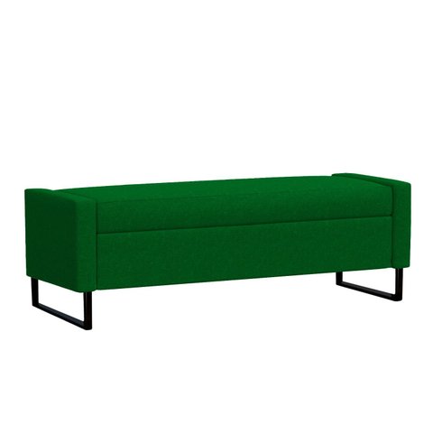 Recamier Bau Londres Base de Metal 1,40m Suede Verde - Clique Decorações