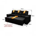 Ver imagem 7 de Sofá Retrátil Reclinável 4 Lugares com Molas 2,30m Quantum Suede Velut Preto - King House