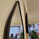 Ver imagem 3 de Espelho Gota 70x54cm Acabamento em Couro - Preto