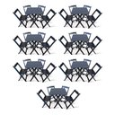 Ver imagem 1 de Kit 7 Conjunto Com Jogo De Mesa 70x70 Com 4 Cadeiras Dobráveis Preto Cor: Preto