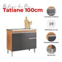 Ver imagem 4 de Balcão de Pia Tatiane 100cm Amêndoa Preto - Ajl