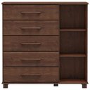 Ver imagem 3 de Cômoda Sapateira para Quarto Closet 5 Gavetas 1 Porta Zahav F06 Café - Lyam Decor