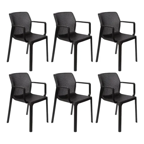 Kit 6 Cadeiras Sardenha Preto