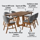 Ver imagem 2 de Conjunto Mesa Julia 1,6m Freijó Pés Cerejeira 6 Cadeiras Débora Sala Jantar - Cinza Veludo
