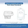 Assento Sanitário Tampa de Vaso Branco Resina Poliester Paris para Bacia Ideal Standard - 3