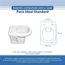 Ver imagem 3 de Assento Sanitário Tampa de Vaso Branco Resina Poliester Paris para Bacia Ideal Standard