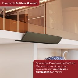Armário Aéreo 3 Portas com Vidro Connect - 5
