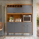 Ver imagem 1 de Kit Cozinha Dakota C/ 11 Portas e 2 Gavetas Jequitiba/cinza - Lukaliam