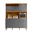 Ver imagem 4 de Kit Cozinha Dakota C/ 11 Portas e 2 Gavetas Jequitiba/cinza - Lukaliam