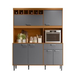 Kit Cozinha Dakota C/ 11 Portas e 2 Gavetas Jequitiba/cinza - Lukaliam - 4