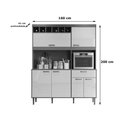 Ver imagem 5 de Kit Cozinha Dakota C/ 11 Portas e 2 Gavetas Jequitiba/cinza - Lukaliam