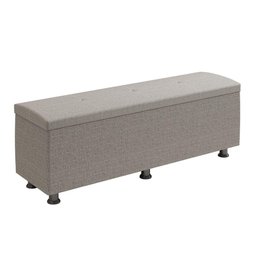 Baú Sapateira Estofada Casal King Size 195 Cm Terra Linho Skybox Marrom - 2