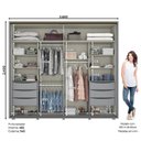 Ver imagem 2 de Guarda Roupa Casal 2 Portas de Correr 6 Gavetas Vicenza 