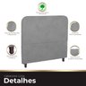 Cabeceira Casal Estofada para Cama Box Lizza Veludo Cinza - 6
